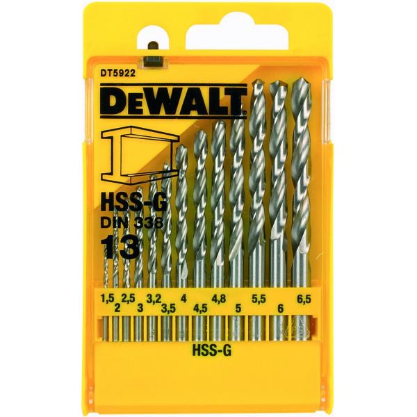 DeWALT Kit of 13 HSS-G Drill Bits in Metal Case - 1
