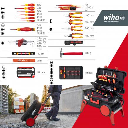 XXL4 | WIHA für (82-tlg.) Werkzeugkoffer-Set 45734 Elektriker Worker® Mister