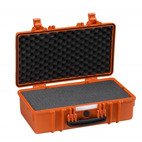 EXPLORER CASES Orangefarbener Anti-Shock-Koffer mit verstärkten Ecken und Gummibelag mit Schwamm - 1