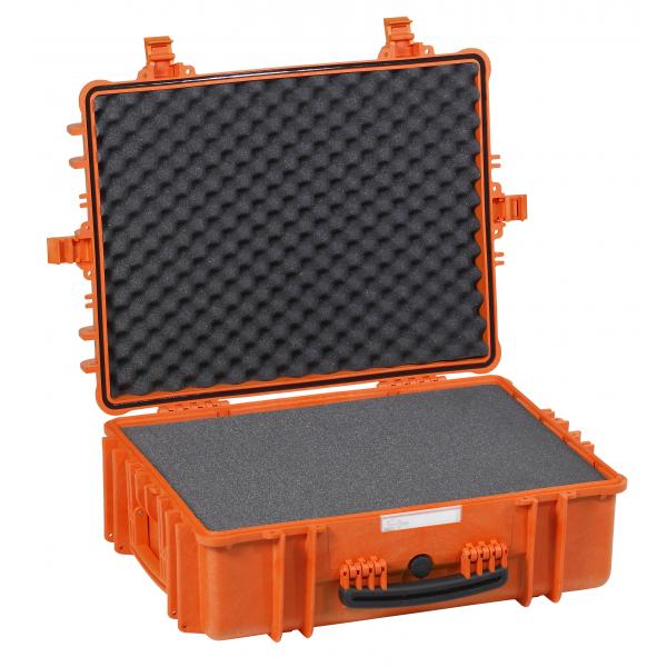 EXPLORER CASES Orangefarbener Anti-Wasser-Koffer mit Totalschutz mit Schwamm - 1