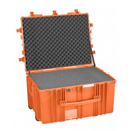 EXPLORER CASES Orangefarbener wasser- und staubdichter Koffer mit Schwamm - 1