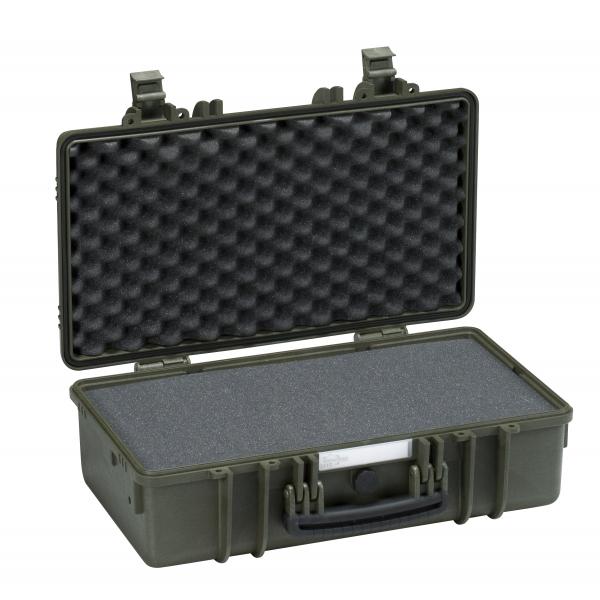 EXPLORER CASES Militärischer grüner Koffer mit verstärkten Ecken, der mit Gummi und Schwamm überzogen ist - 1