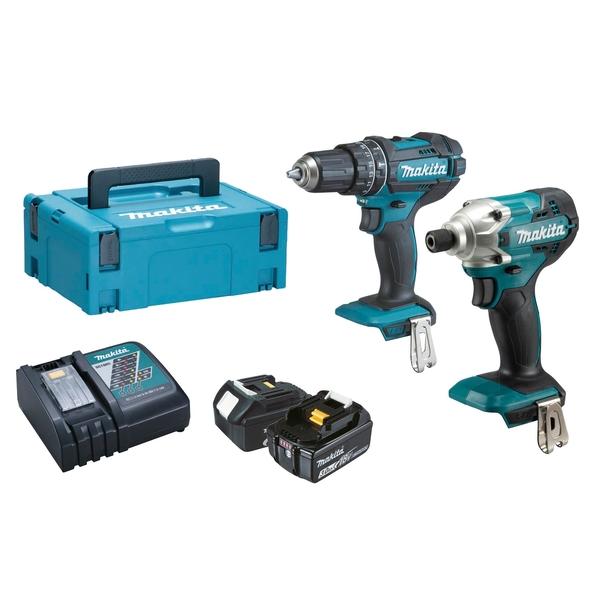 MAKITA Driver set, drive drill, 2 batteries and charger - in a case - 1