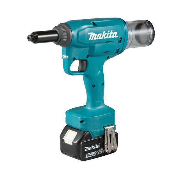 MAKITA RIVETER 18V - in case with 2 x 5.0Ah batteries and charger - 1