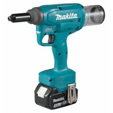 MAKITA RIVETER 18V 4.8 - 6.4 mm - in case with 2 x 5.0Ah batteries and charger - 1