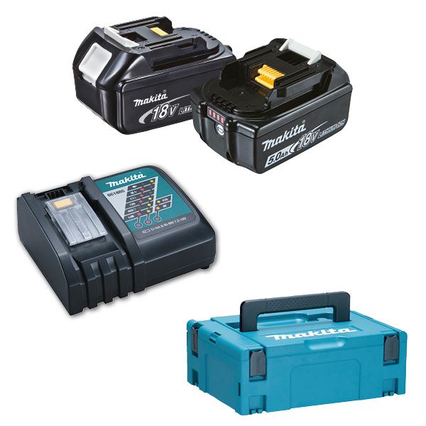 MAKITA Set of 2 batteries 18V 5.0Ah and quick charger - in case - 1