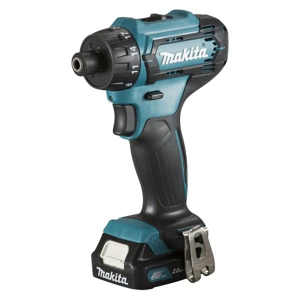 MAKITA DRIVE-DRILL 12 V max 1/4" - 28 Nm - in case with 2 batteries 2.0Ah - 1