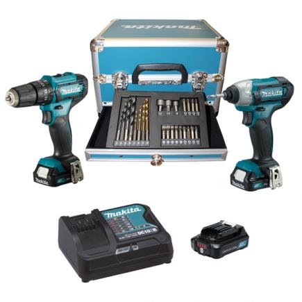 MAKITA set drive-drill, 3 batteries and charger - in case with 23 accessories - 1