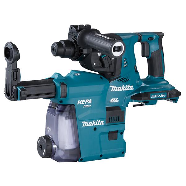 MAKITA HAMMER 36V SDS-Plus 28 mm - AWS - in a case without batteries and charger with suction kit - 1