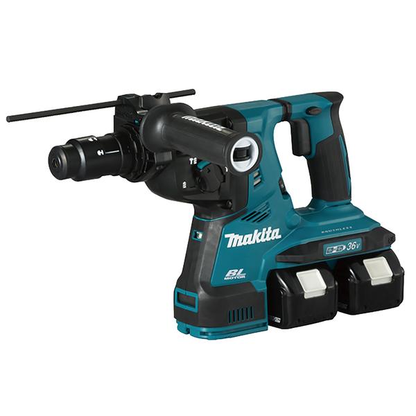 MAKITA HAMMER 36V SDS-Plus 28 mm - AWS - in case with 2 x 5.0Ah batteries and double charger and 2 spindles - 1