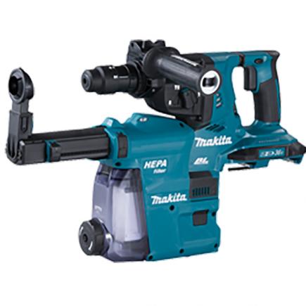MAKITA HAMMER 36V SDS-Plus 28 mm - AWS - in case with 2 spindles without batteries and charger with suction kit - 1