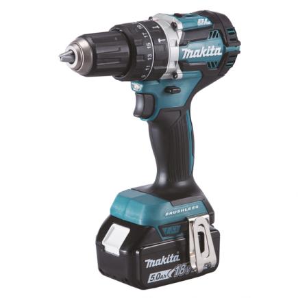 MAKITA DRIVE-DRILL WITH PERCUSSION 18V 13 mm - 60 Nm - in case with 3 batteries 5.0Ah and charger - 1