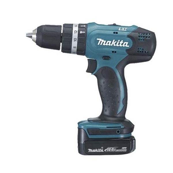 MAKITA DRIVE-DRILL WITH PERCUSSION 14,4V - in case with 2 batteries 1.5Ah - 1