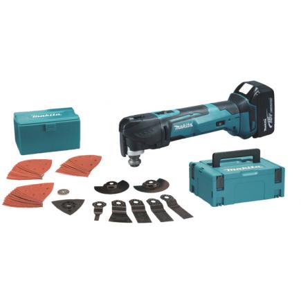 MAKITA MULTIFUNCTION TOOL 18V - QUICK RELEASE - in case, 38 accessories, with 2 batteries 5.0Ah and charger - 1