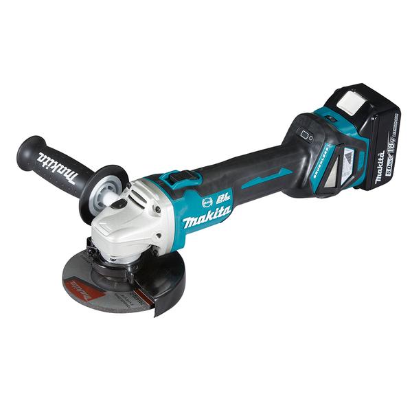 MAKITA ANGLE GRINDER 18V ​​125/115 mm - AWS - BRAKE - in case with 2 5.0Ah batteries and charger - 1