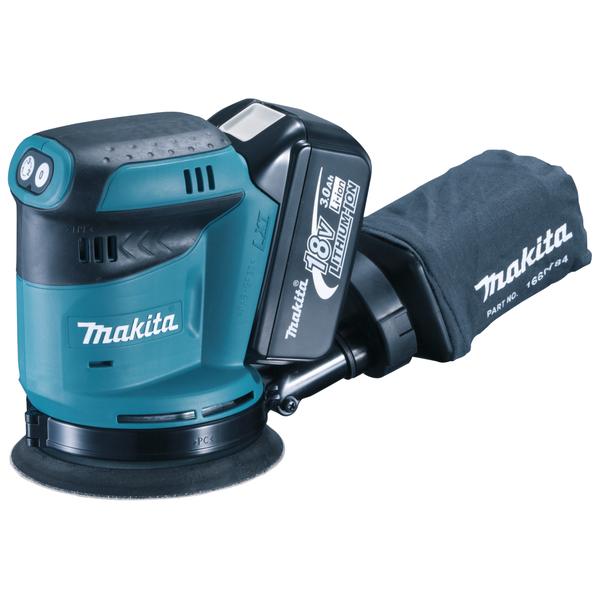 MAKITA 18V RANDOM ORBIT SANDER 5" - in case with 2 batteries 5.0Ah and charger - 1