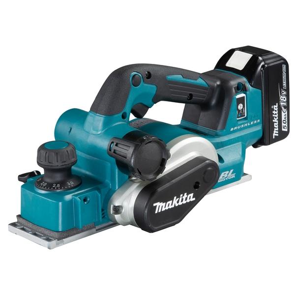 MAKITA 18V 710W Brushless Planer 82mm LXT - in case with 2 5.0Ah batteries and charger - 1