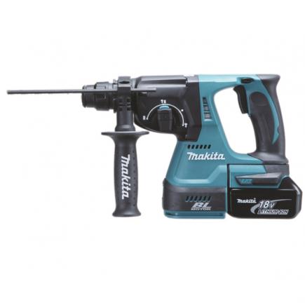 MAKITA 18V 24 MM ROTARY HAMMER SDS+ - in case with 2 5,0Ah batteries and charger - 1