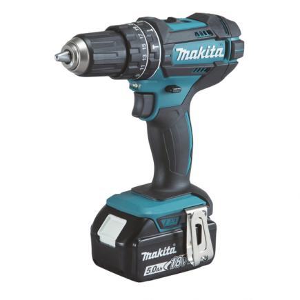 MAKITA 18v 13 mm 62 Nm LXT Combi Drill - in case with 2 5,0Ah batteries and charger - 1