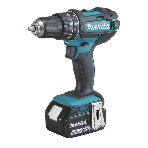 MAKITA 18v 13 mm 62 Nm LXT Combi Drill - in case with 2 5,0Ah batteries and charger - 1