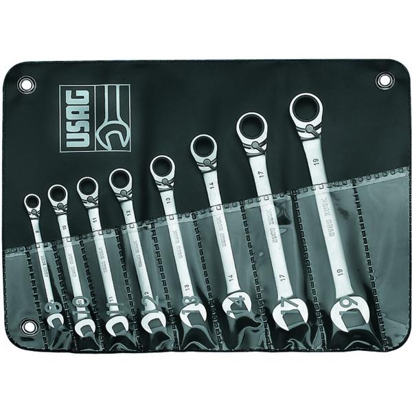 USAG Set of 8 reversible ratchet combination wrenches - 1