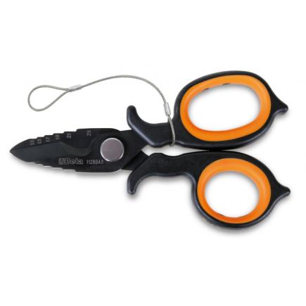 Double-Acting Electricians' Scissors, with Milling Profiles in DLC-Coated Stainless Steel h-safe