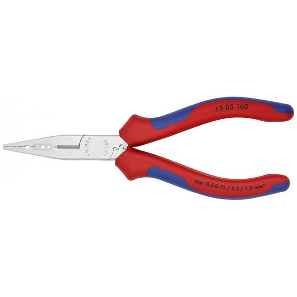 KNIPEX Electricians' Pliers chrome plated, handles with multi-component grips - 1