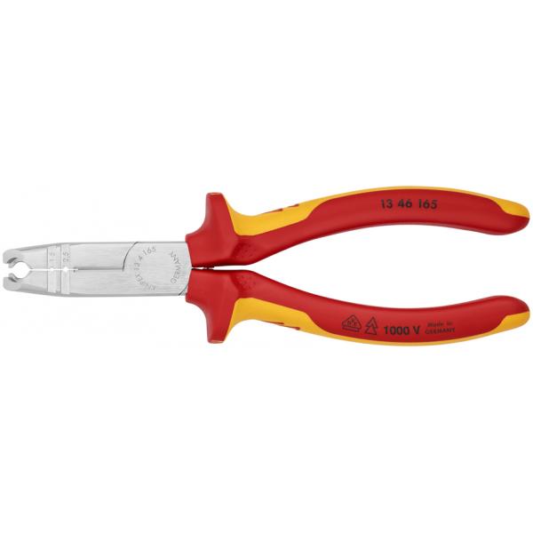 KNIPEX Stripping Pliers chrome plated, insulated with multi-component grips, VDE tested, 165mm - 1