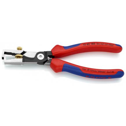 KNIPEX StriX® Insulation strippers with cable shears black atramentized, head polished, handles with multi-component grips - 1