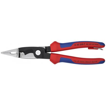 KNIPEX Pliers for Electrical Installation black atramentized, head polished, handles with multi-component grips, with integrated tether attachment point - 1