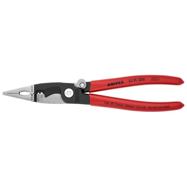 KNIPEX Pliers for Electrical Installation black atramentized, head polished, handles plastic coated - 1