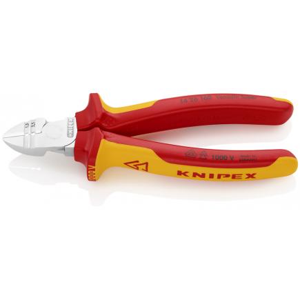 KNIPEX Diagonal Insulation Stripper chrome plated, handles insulated with multi-component grips, VDE-tested - 1