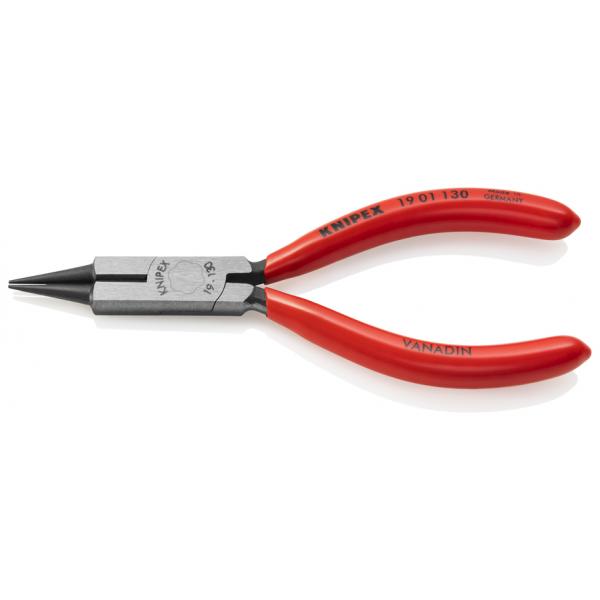 KNIPEX Round Nose Pliers with cutting edge (Jewellers' Pliers) black atramentized, head polished, handles plastic coated - 1