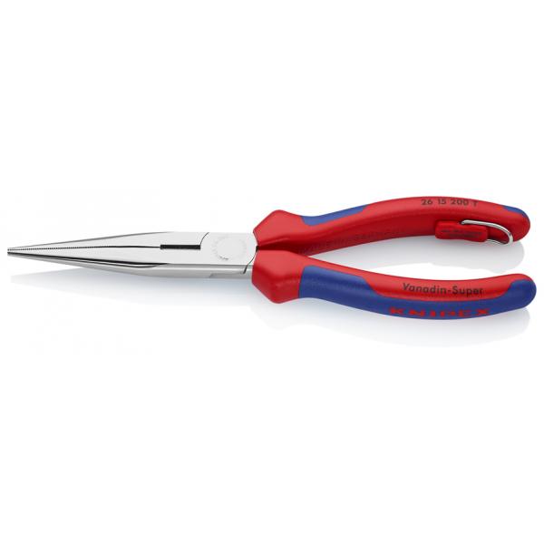KNIPEX Snipe Nose Side Cutting Pliers (Stork Beak Pliers) chrome plated, handles with multi-component grips, with integrated tether attachment point - 1