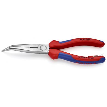 KNIPEX Snipe Nose Side Cutting Pliers (Stork Beak Pliers) black atramentized, head polished, handles with multi-component grips, with integrated tether attachment point - 1