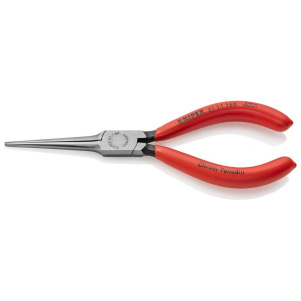 KNIPEX Flat Nose Pliers (Needle-Nose Pliers) black atramentized, head polished, handles plastic coated - 1