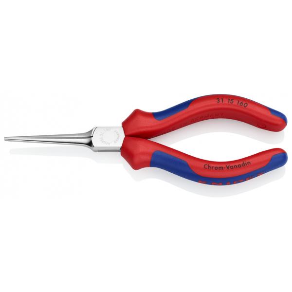 KNIPEX Flat Nose Pliers (Needle-Nose Pliers) chrome plated, handles with multi-component grips - 1