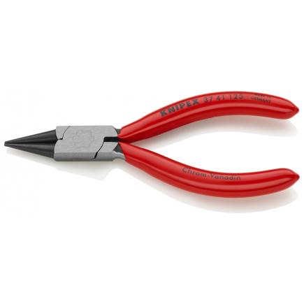 KNIPEX Flat Nose Pliers for precision mechanics black atramentized, head polished, handles plastic coated, for bending wire loops round, pointed jaws to bend wire loops - 1