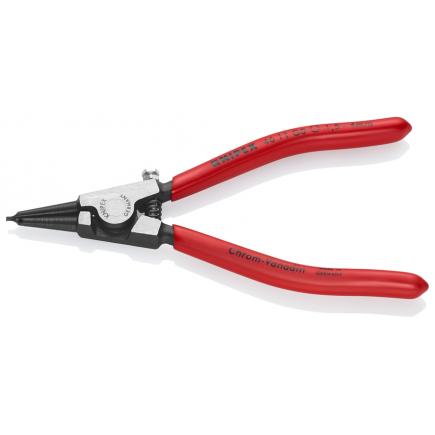 KNIPEX Circlip Pliers for grip rings on shafts black atramentized, head polished, handles plastic coated, with overstretching limiter - 1