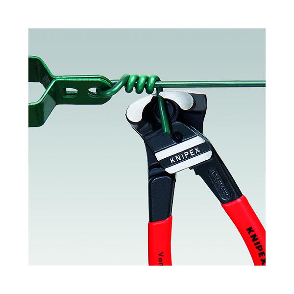KNIPEX Bolt End Cutting Nipper high lever transmission black atramentized, head polished, handles plastic coated - 3