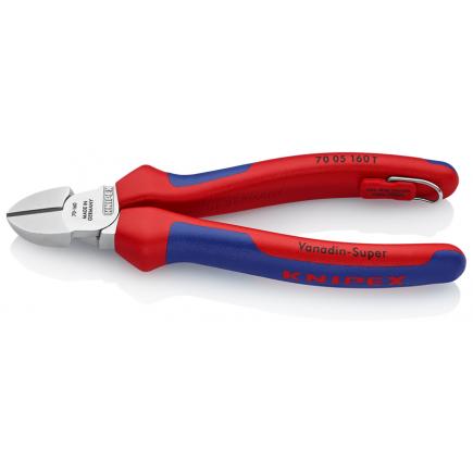 KNIPEX Diagonal Cutter chrome plated, handles with multi-component grips, with elongated cutting edge, with integrated tether attachment point - 1