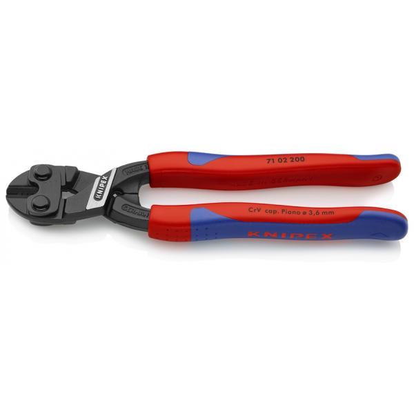 KNIPEX CoBolt® Compact Bolt Cutters black atramentized, handles with slim multi-component grips - 1