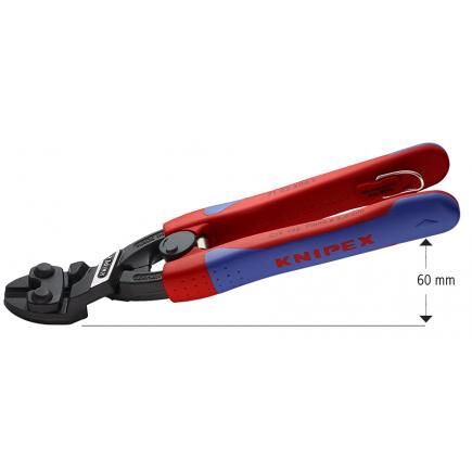 KNIPEX CoBolt® Compact Bolt Cutters black atramentized, handles with slim multi-component grips, with integrated tether attachment point 20° angled head - 1