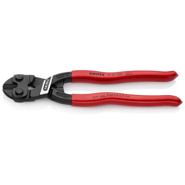 KNIPEX CoBolt® Compact Bolt Cutters black atramentized, handles plastic coated, with recess for easier cutting of thicker wires - 1