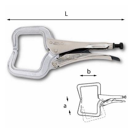 USAG Lock-grip pliers with C-clamp jaws in Aluminium - 1