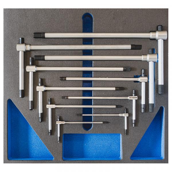FERVI Male T-handle hexagonal wrench set in foam tray (11 pcs.) - 1