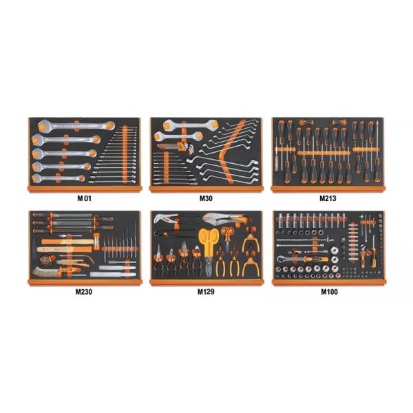 Assortment of 214 Tools for Universal Use in Eva Foam Trays