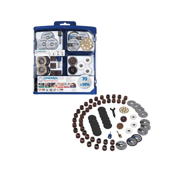 DREMEL 2615E725JA SC725 - EZ SpeedClic Multipurpose accessory set (70 pcs.)  | Mister Worker®