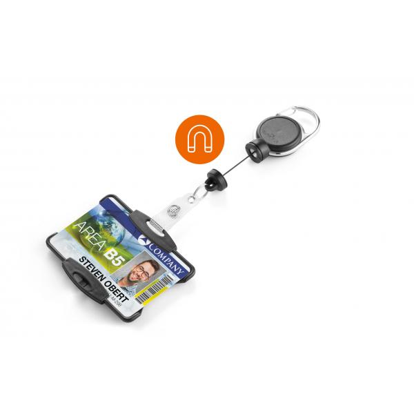 Durable ID Card Holder with Badge Reel Extra Strong for 1 Card Office