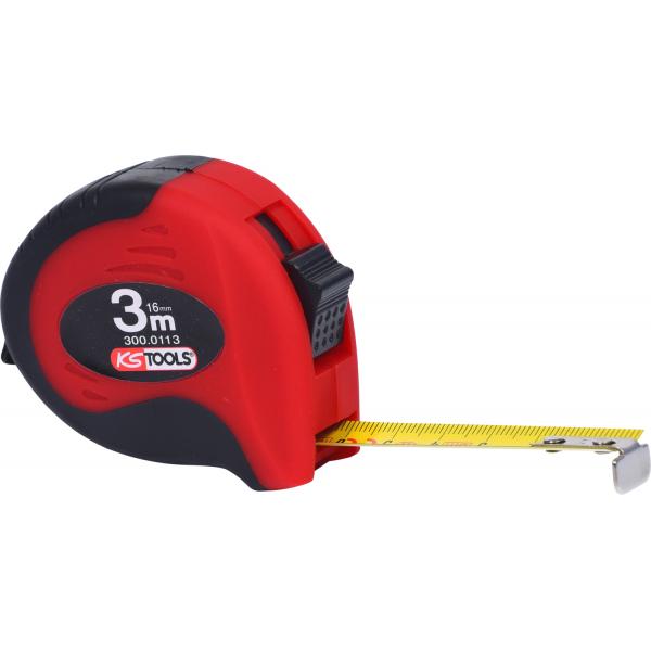 KS TOOLS 300.0113 Tape measure with locking device and belt clip